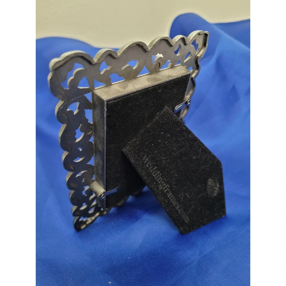 Metal Ornate Scroll Picture Frame Pewter Finish Victorian style Tabletop Frame